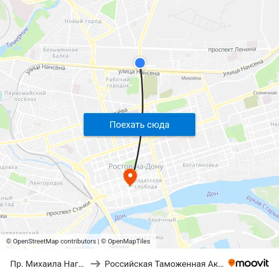 Пр. Михаила Нагибина to Российская Таможенная Академия map
