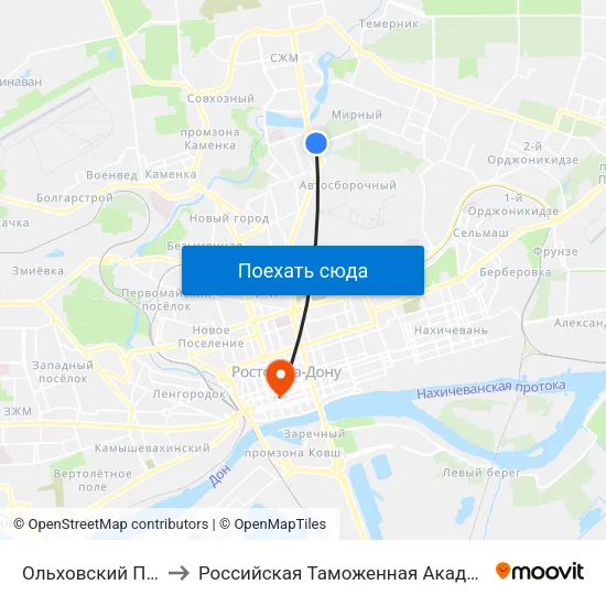 Ольховский Пер. to Российская Таможенная Академия map