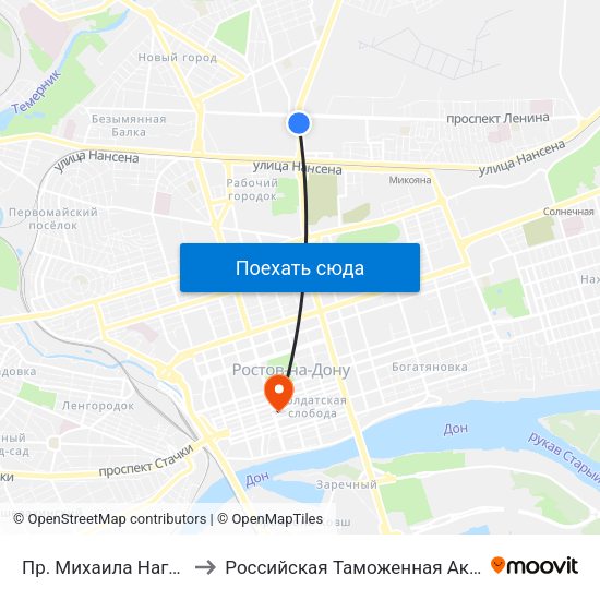 Пр. Михаила Нагибина to Российская Таможенная Академия map