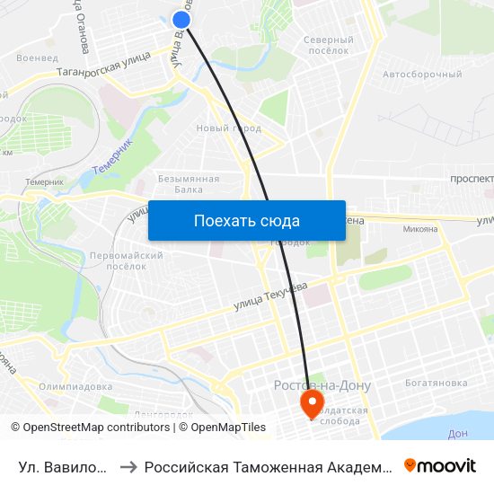 Ул. Вавилова to Российская Таможенная Академия map