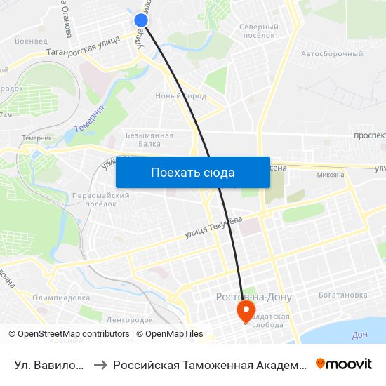 Ул. Вавилова to Российская Таможенная Академия map