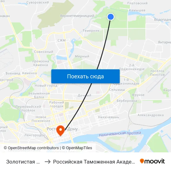 Золотистая Ул. to Российская Таможенная Академия map