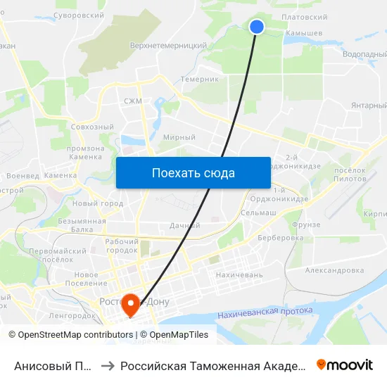 Анисовый Пер. to Российская Таможенная Академия map