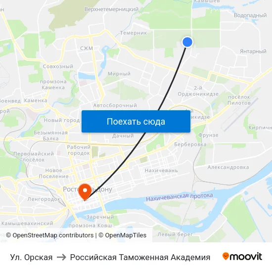 Ул. Орская to Российская Таможенная Академия map