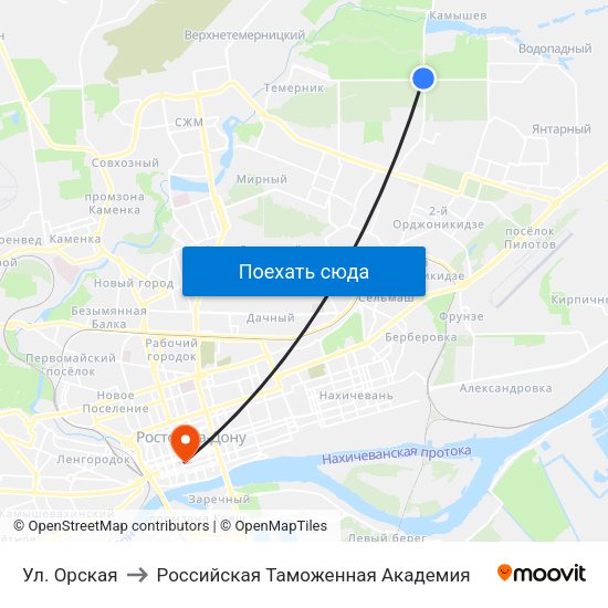 Ул. Орская to Российская Таможенная Академия map