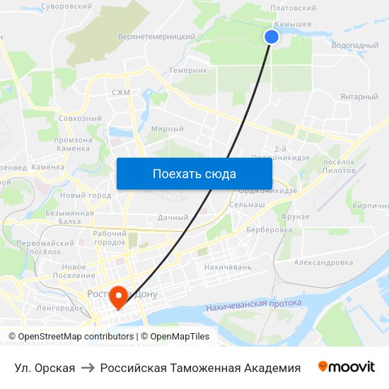 Ул. Орская to Российская Таможенная Академия map