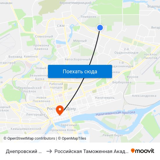 Днепровский Пер. to Российская Таможенная Академия map