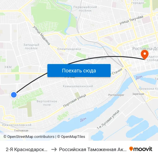 2-Я Краснодарская Ул. to Российская Таможенная Академия map