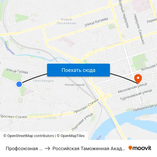 Профсоюзная Ул. to Российская Таможенная Академия map