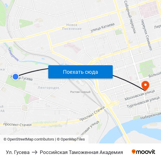 Ул. Гусева to Российская Таможенная Академия map