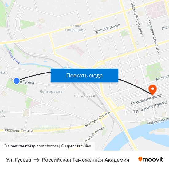 Ул. Гусева to Российская Таможенная Академия map