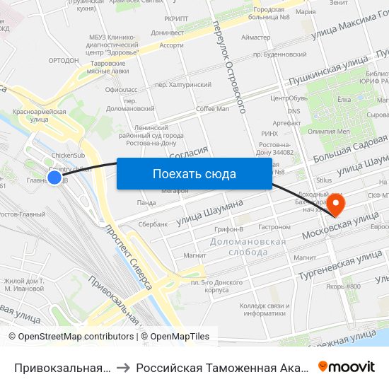 Привокзальная Пл. to Российская Таможенная Академия map