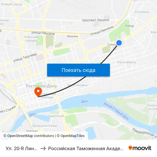 Ул. 20-Я Линия to Российская Таможенная Академия map