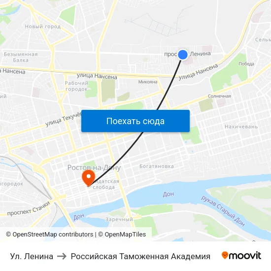Ул. Ленина to Российская Таможенная Академия map