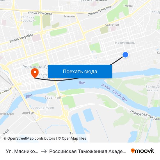 Ул. Мясникова to Российская Таможенная Академия map