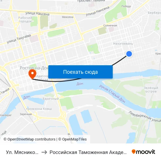 Ул. Мясникова to Российская Таможенная Академия map
