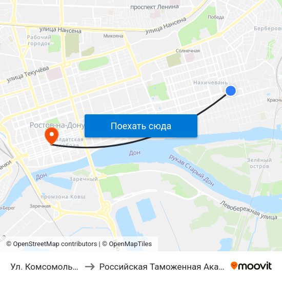 Ул. Комсомольская to Российская Таможенная Академия map
