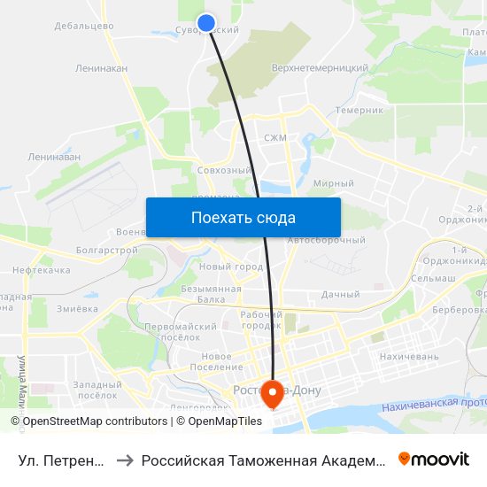 Ул. Петренко to Российская Таможенная Академия map