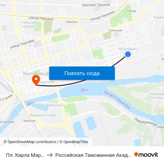 Пл. Карла Маркса to Российская Таможенная Академия map