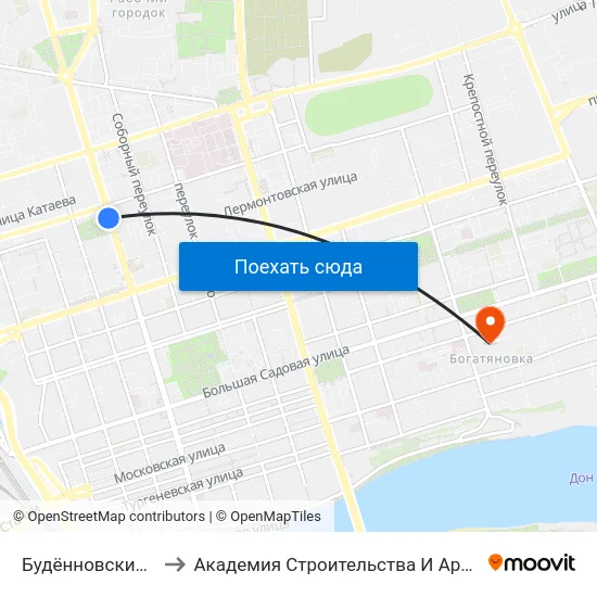 Будённовский Просп. to Академия Строительства И Архитектуры Дгту map