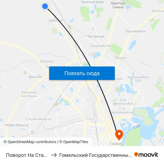 Поворот На Станцию Костюковка to Гомельский Государственный Медицинский Университет map