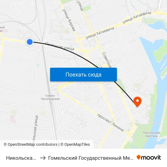 Никольская Церковь to Гомельский Государственный Медицинский Университет map