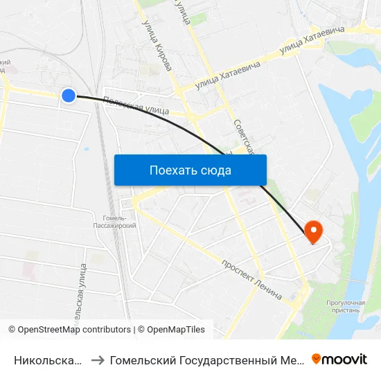 Никольская Церковь to Гомельский Государственный Медицинский Университет map