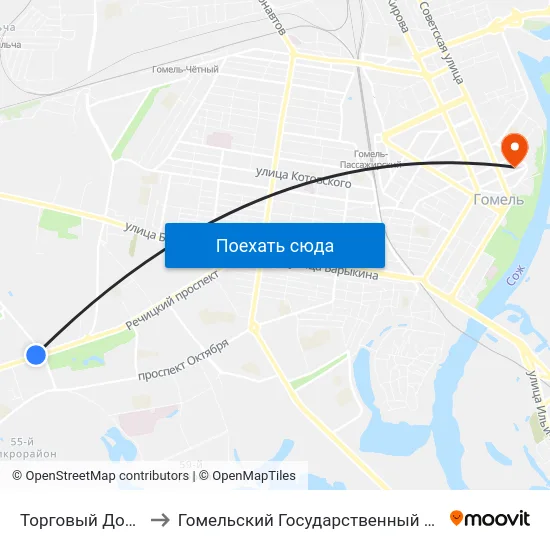 Торговый Дом «Речицкий» to Гомельский Государственный Медицинский Университет map