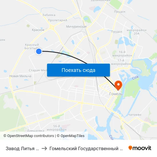 Завод Литья И Нормалей to Гомельский Государственный Медицинский Университет map