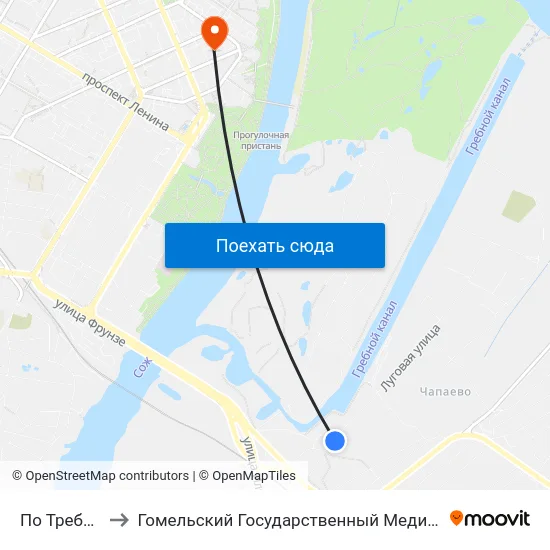 По Требованию to Гомельский Государственный Медицинский Университет map