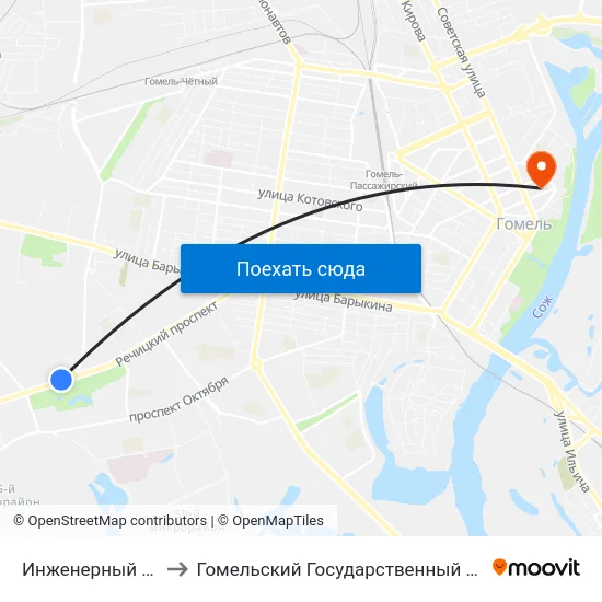 Инженерный Институт Мчс to Гомельский Государственный Медицинский Университет map