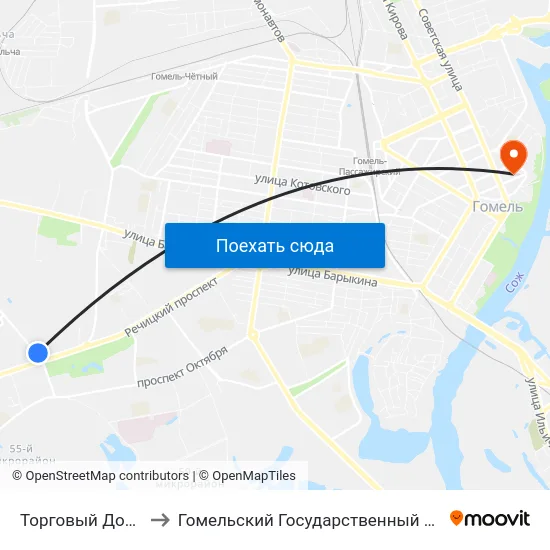 Торговый Дом «Речицкий» to Гомельский Государственный Медицинский Университет map