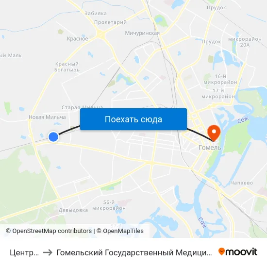 Центролит to Гомельский Государственный Медицинский Университет map