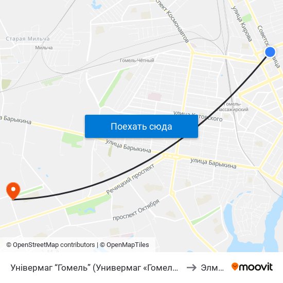 Універмаг “Гомель” (Универмаг «Гомель») to Элмед map