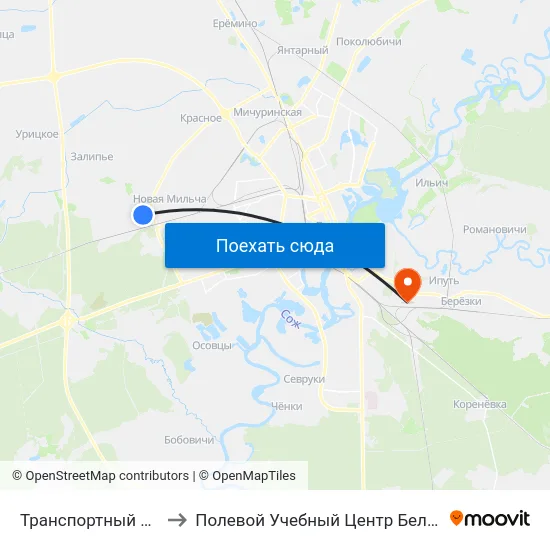Транспортный Цех to Полевой Учебный Центр Белгута map