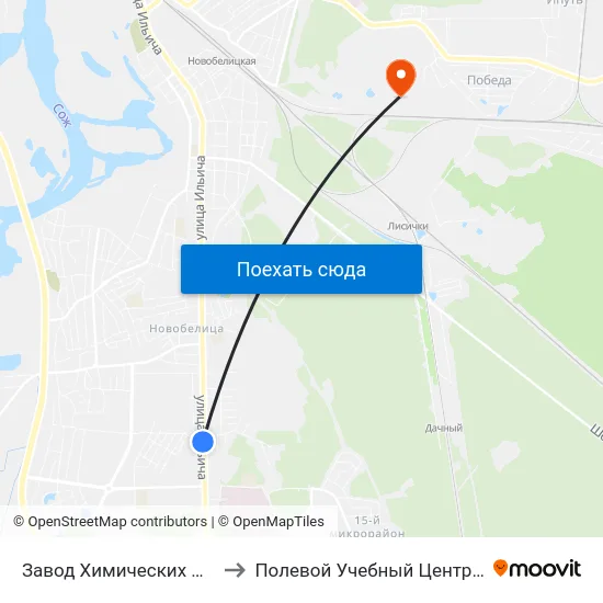 Завод Химических Изделий to Полевой Учебный Центр Белгута map