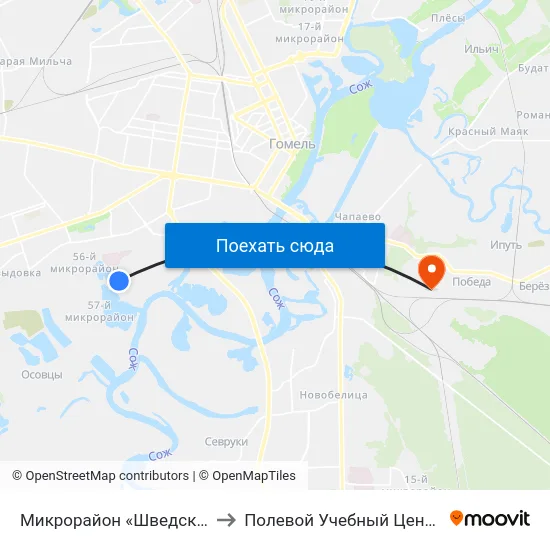 Микрорайон «Шведская Горка» to Полевой Учебный Центр Белгута map