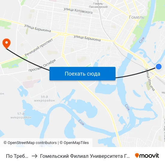 По Требованию to Гомельский Филиал Университета Гражданской Защиты Мчс map