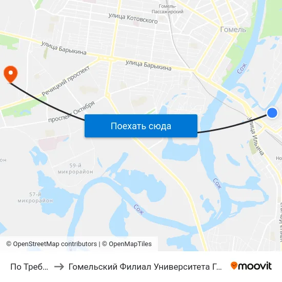 По Требованию to Гомельский Филиал Университета Гражданской Защиты Мчс map