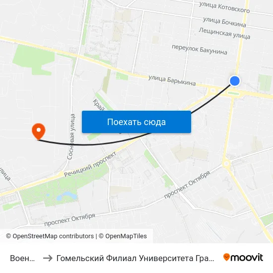 Военкомат to Гомельский Филиал Университета Гражданской Защиты Мчс map