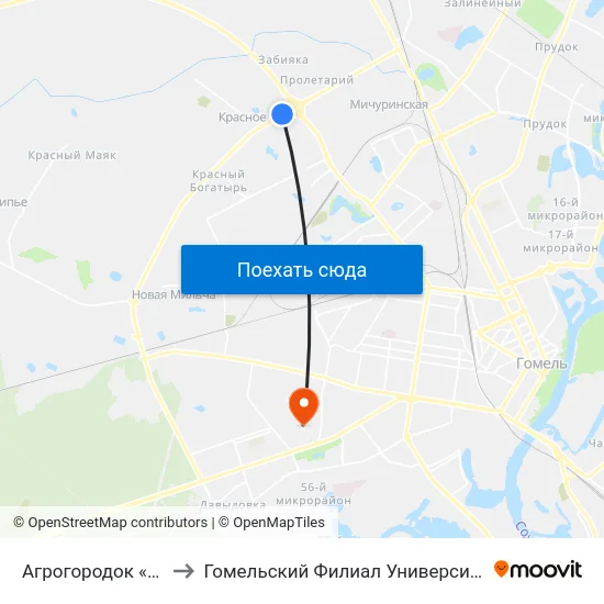 Агрогородок «Красное», Школа to Гомельский Филиал Университета Гражданской Защиты Мчс map