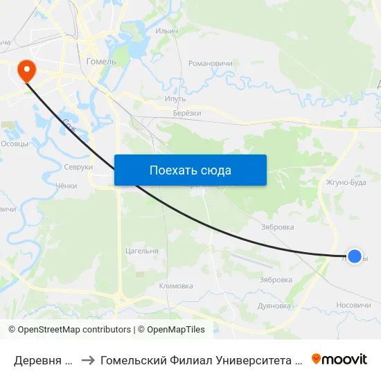 Деревня «Логуны» to Гомельский Филиал Университета Гражданской Защиты Мчс map