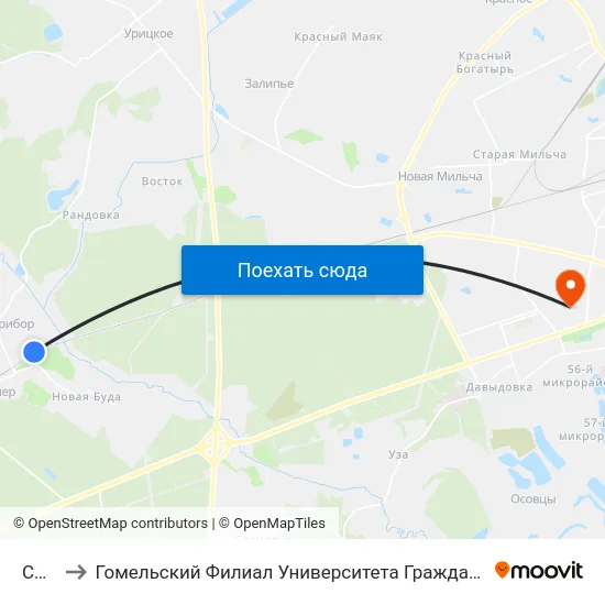 Сады to Гомельский Филиал Университета Гражданской Защиты Мчс map