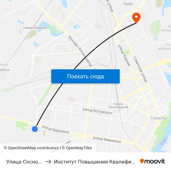 Улица Сосновая to Институт Повышения Квалификации map