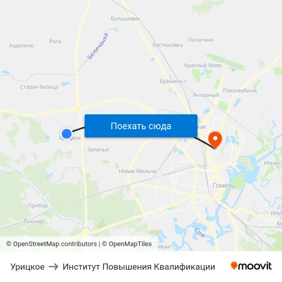 Урицкое to Институт Повышения Квалификации map