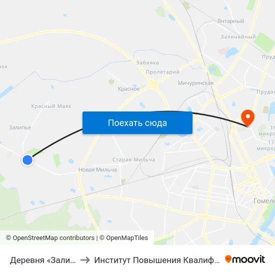 Деревня «Залипье» to Институт Повышения Квалификации map
