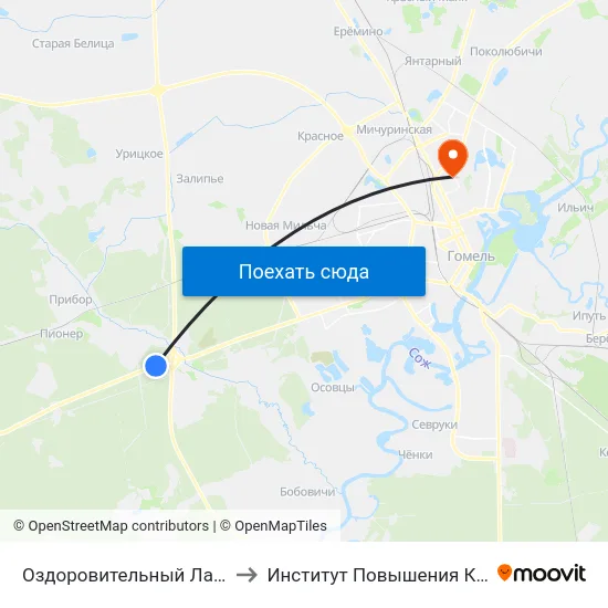 Оздоровительный Лагерь «Чайка» to Институт Повышения Квалификации map