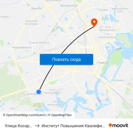 Улица Косарева to Институт Повышения Квалификации map