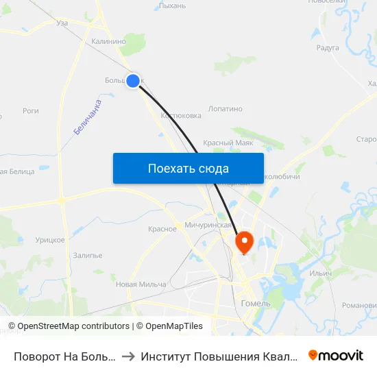 Поворот На Большевик to Институт Повышения Квалификации map