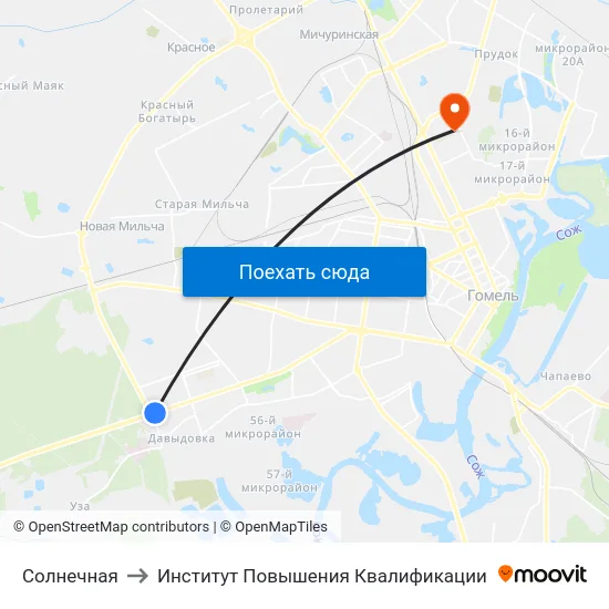 Солнечная to Институт Повышения Квалификации map